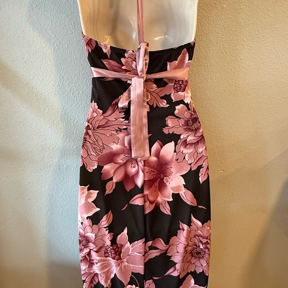 Speechless Women's Y2K Floral Halter Dress in Pink and Brown Size Small Romantic - Picture 10 of 11